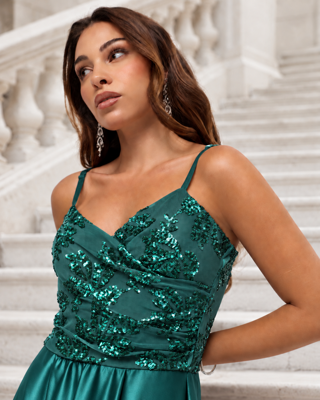 Vestido largo Belha Esmeralda