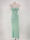 Vestido largo Adrianna menta