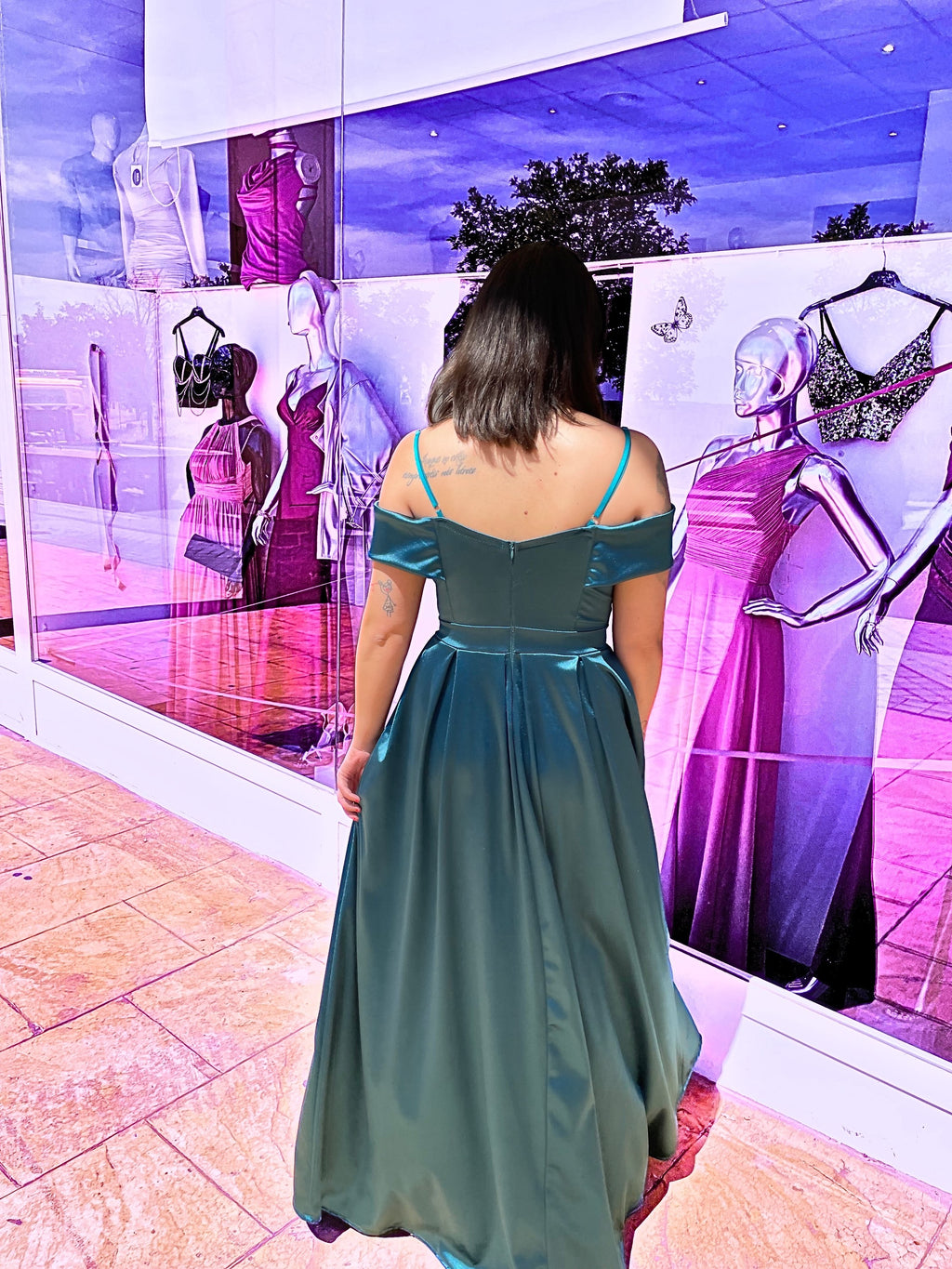  Vestido largo Ico petróleo  image 4