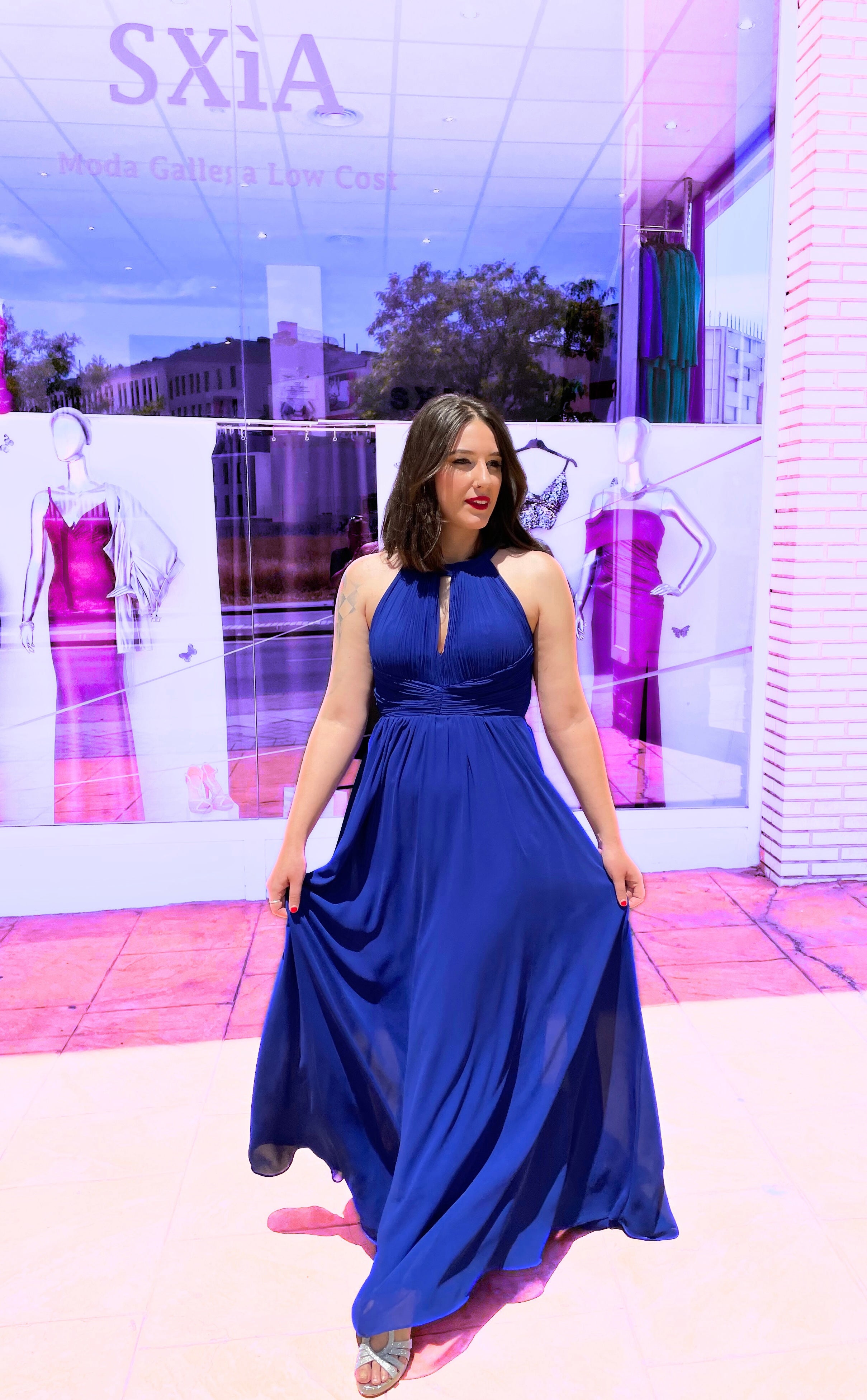 Vestido largo  Fabiola  Azulón  image 0