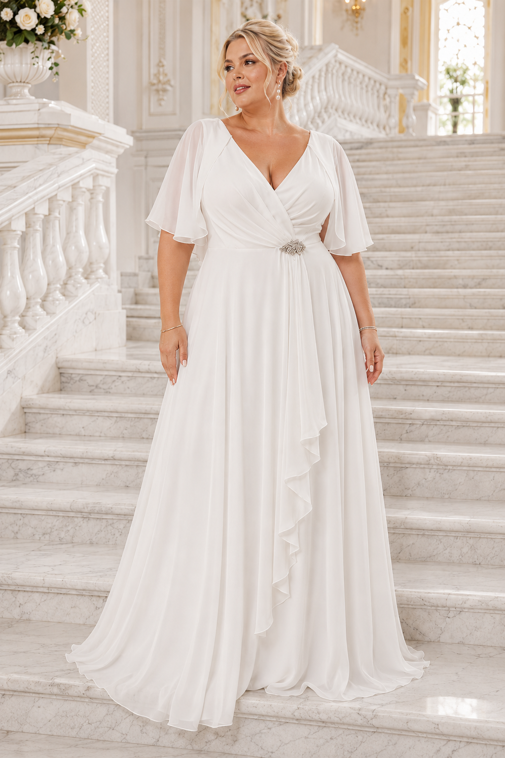 Vestido largo curvy Ingrid novia