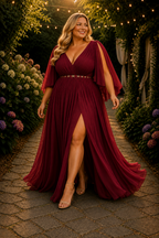 Vestido largo Dolce Burdeos