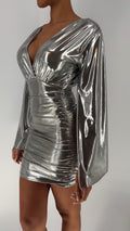 Vestido corto Metallika plata image 0