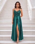 Vestido largo Belha Esmeralda