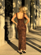 Vestido largo Anais chocolate