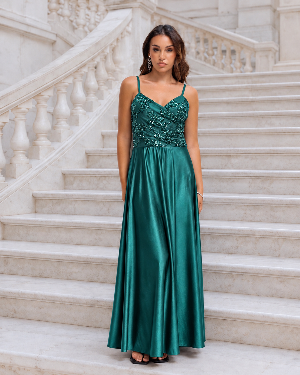 Vestido largo Belha Esmeralda