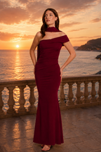 Vestido largo Tirma Burdeos