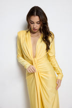 Vestido largo Alexandra manga Amarillo