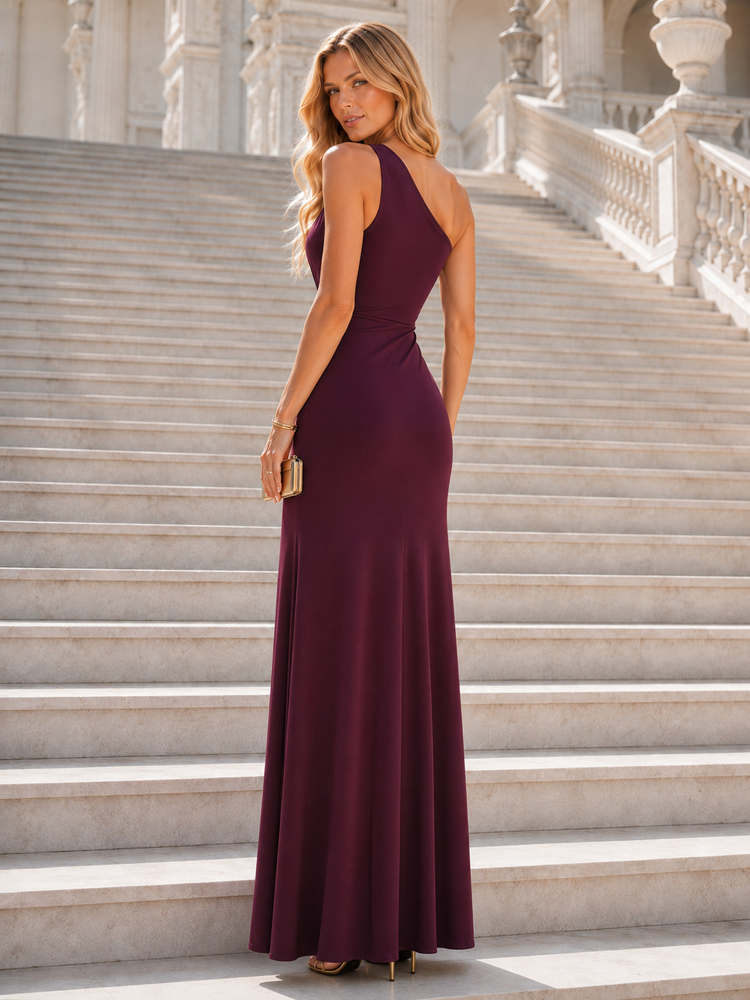 Vestido largo Celine Burdeos