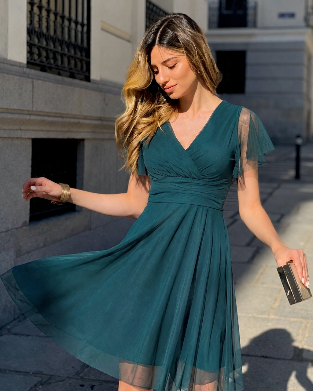 Vestido corto Tamara Petróleo