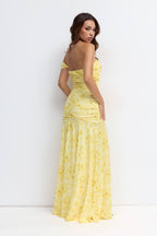 Vestido largo Fiona print amarillo