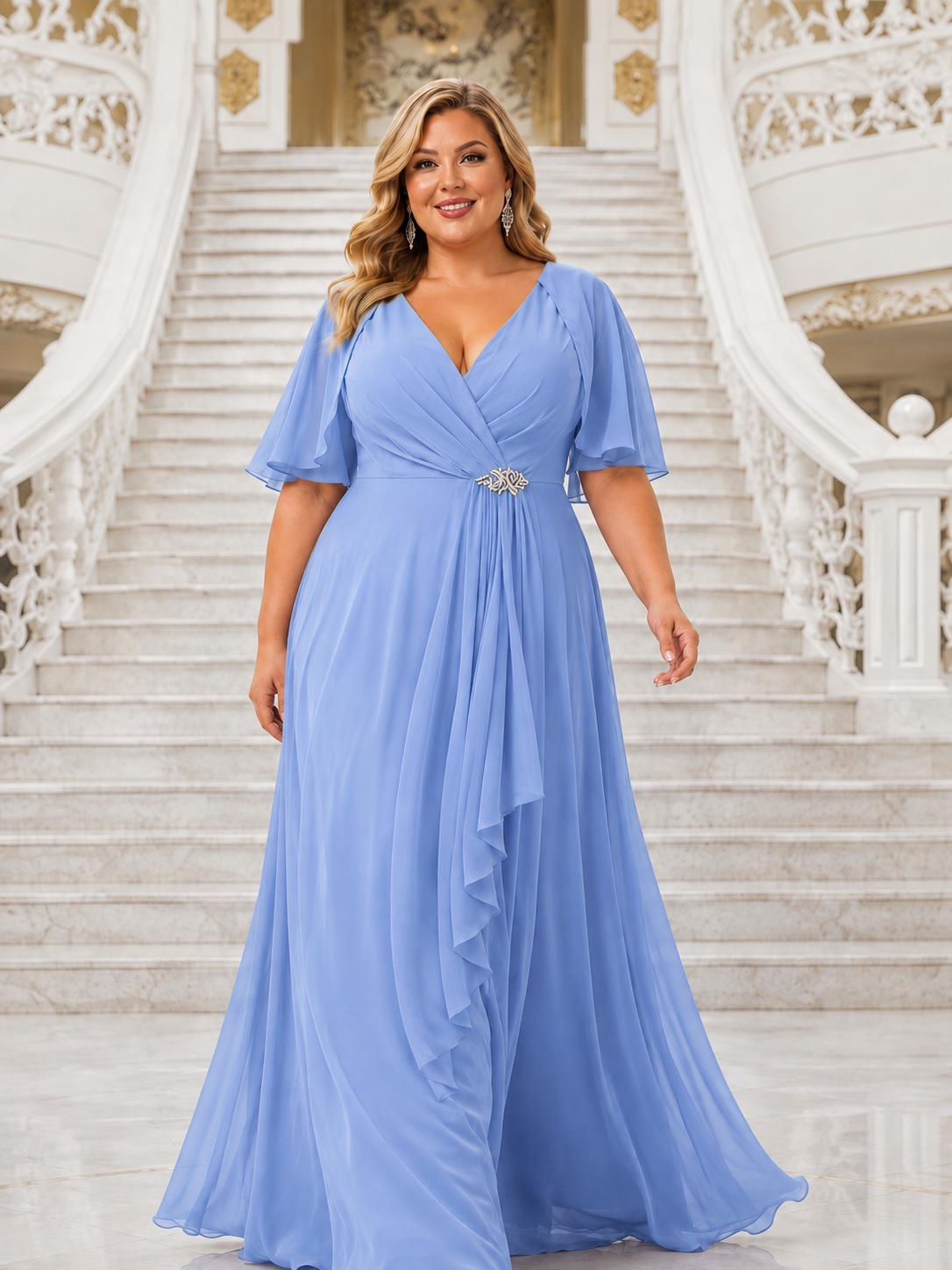 Vestido Ingrid TG Celeste Grisáceo