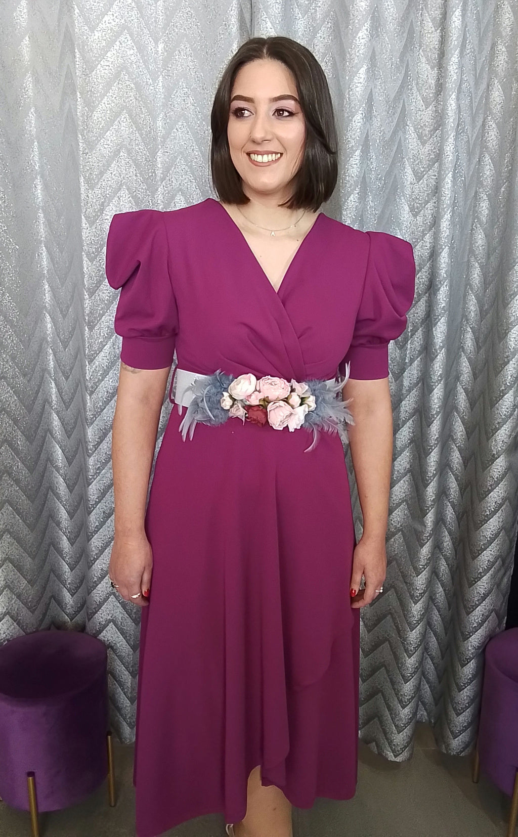 Vestido corto midi Carolina image 8