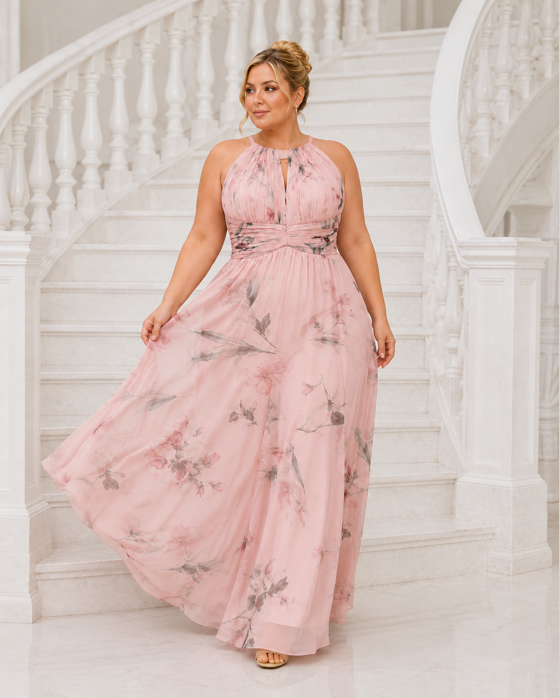 Vestido largo curvy Fabiola floral