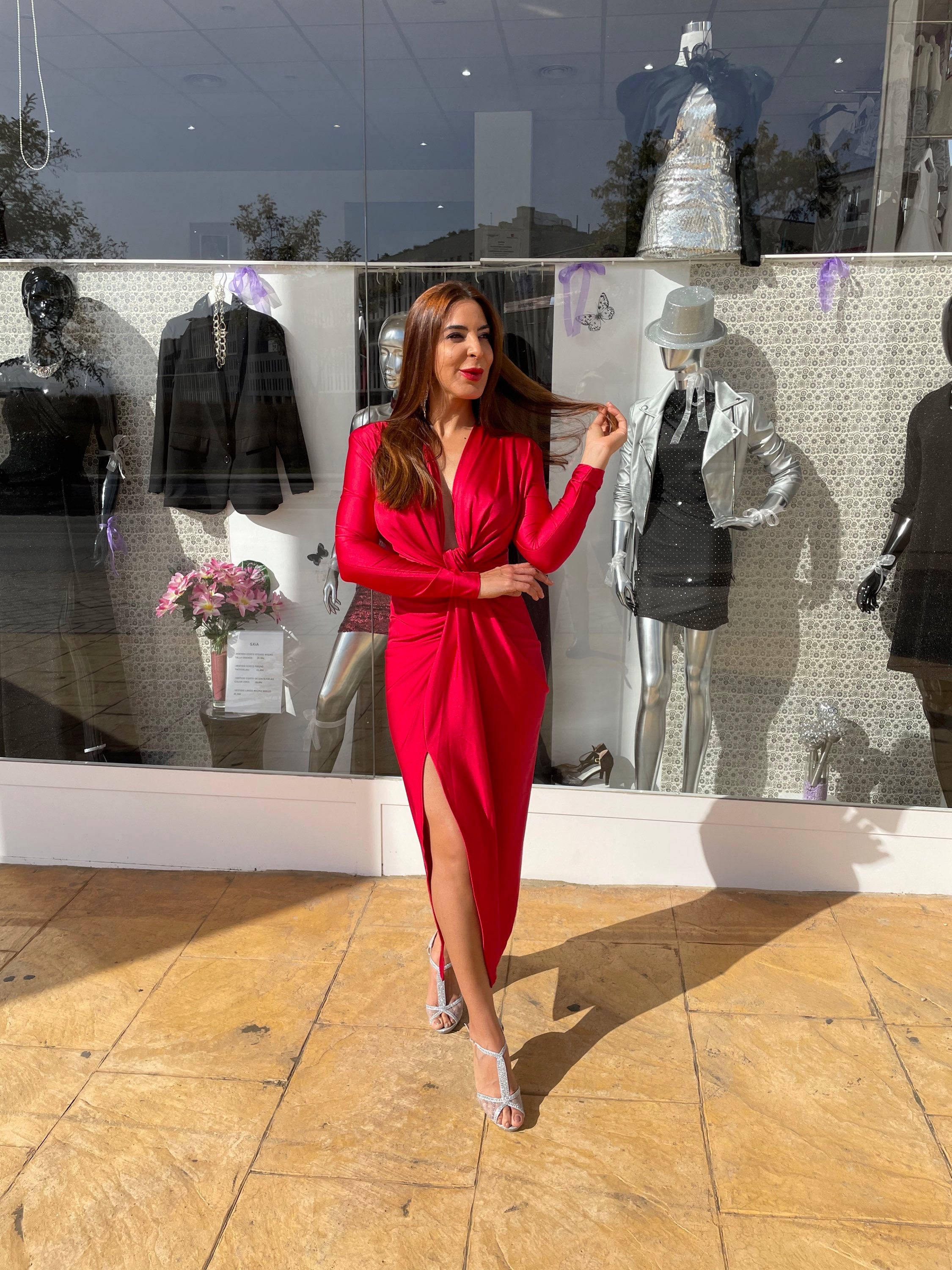 Vestido Alexandra manga Rojo image 3