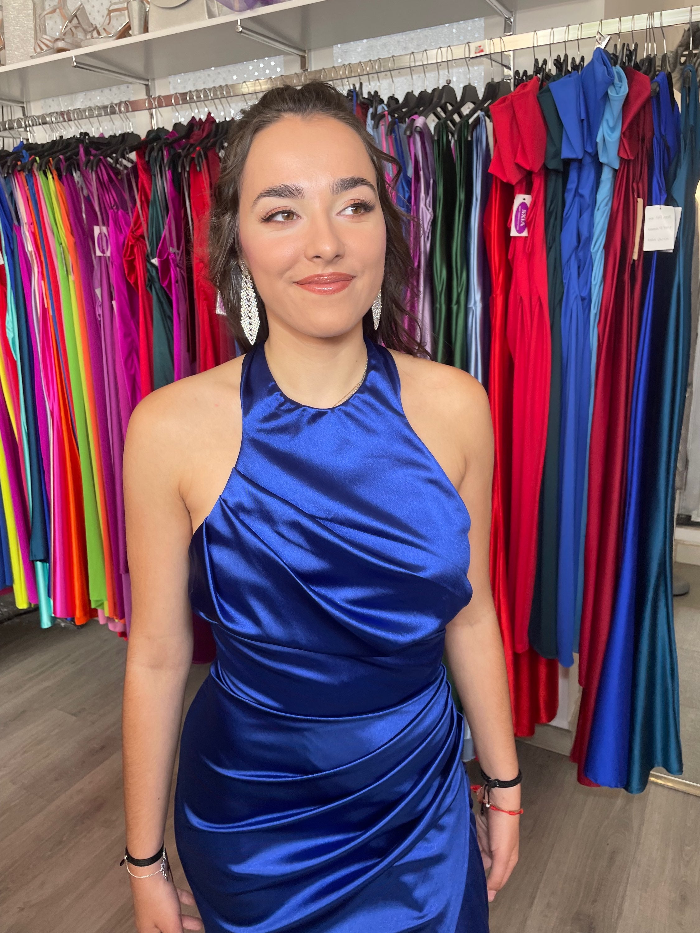 Vestido Kareins Raso Azulón image 6