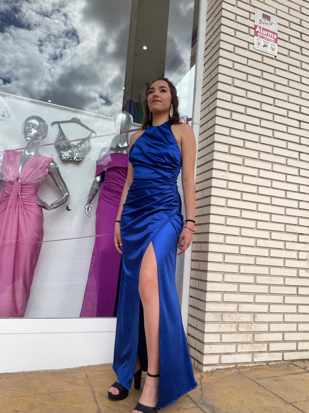 Vestido Kareins Raso Azulón image 5