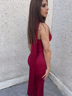 Vestido largo Amaia burdeos