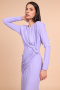 Vestido largo Kai manga larga lila