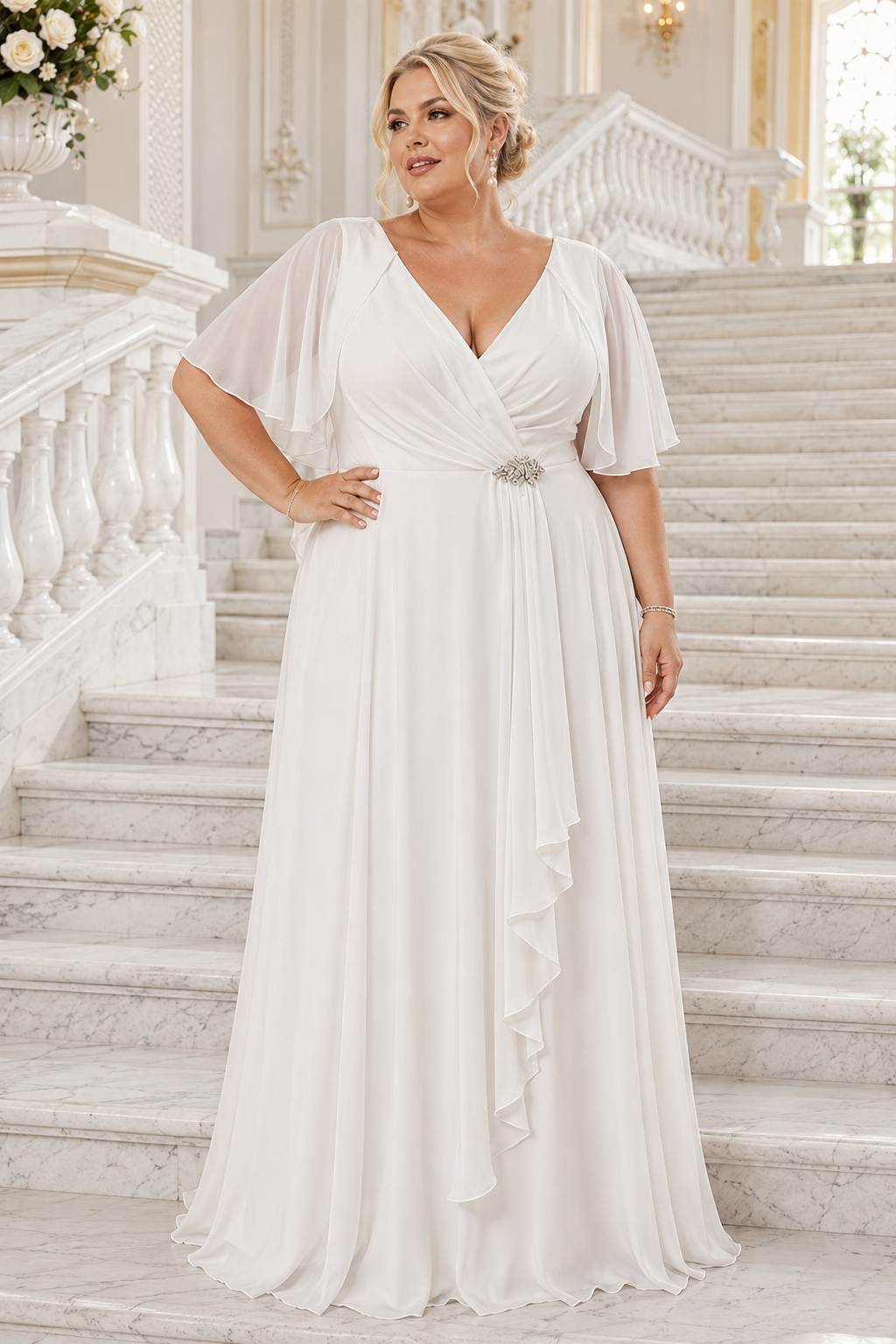 Vestido largo curvy Ingrid novia