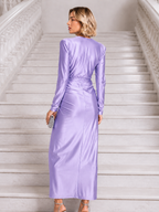 Vestido largo Alexandra manga lila
