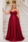 Vestido largo curvy Cíes Burdeos