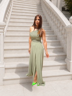 Vestido largo Ithaisa Air pistacho
