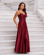 Vestido largo Belha Burdeos