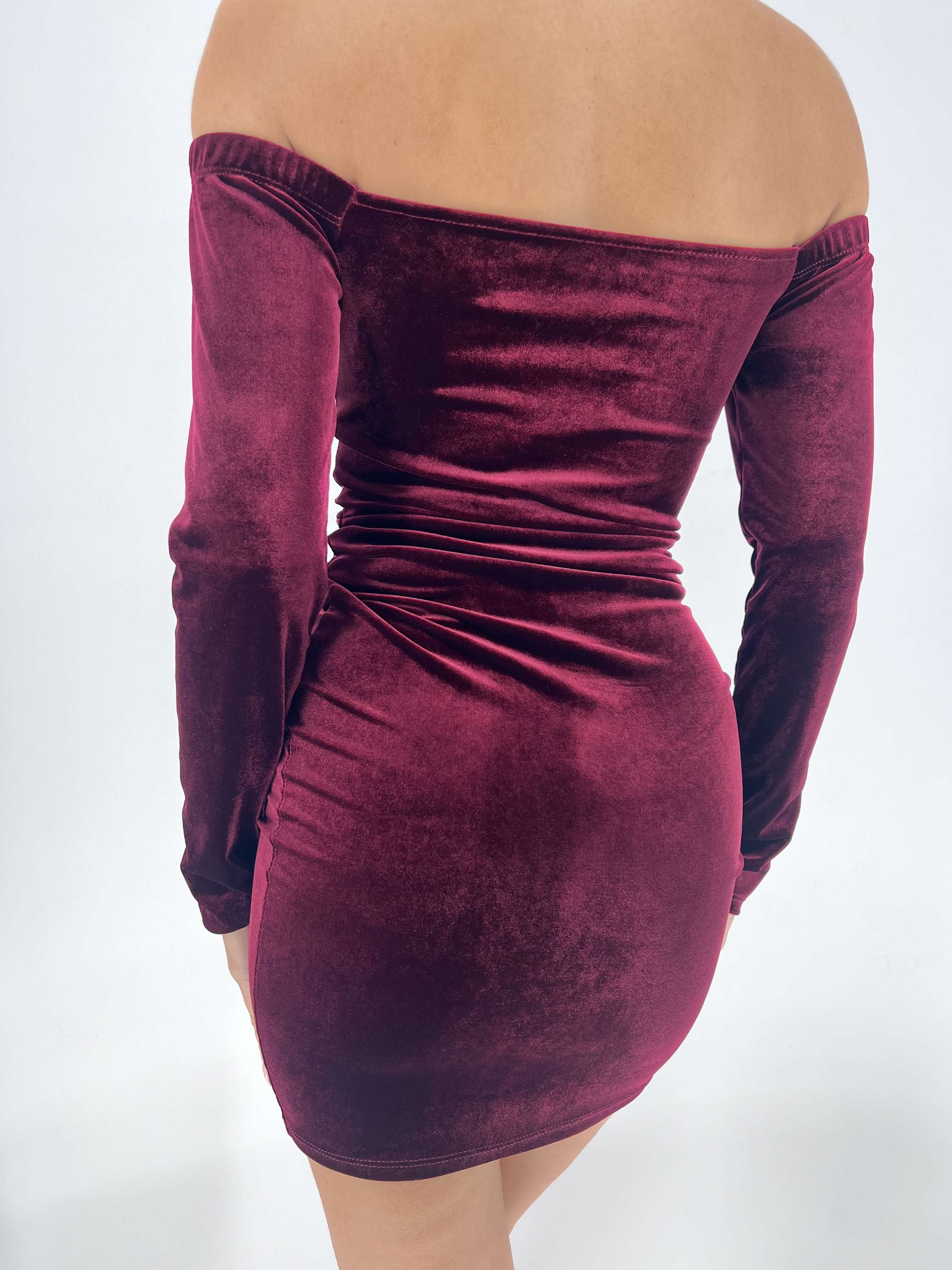 Vestido corto terciopelo Kristen  Burdeos image 2
