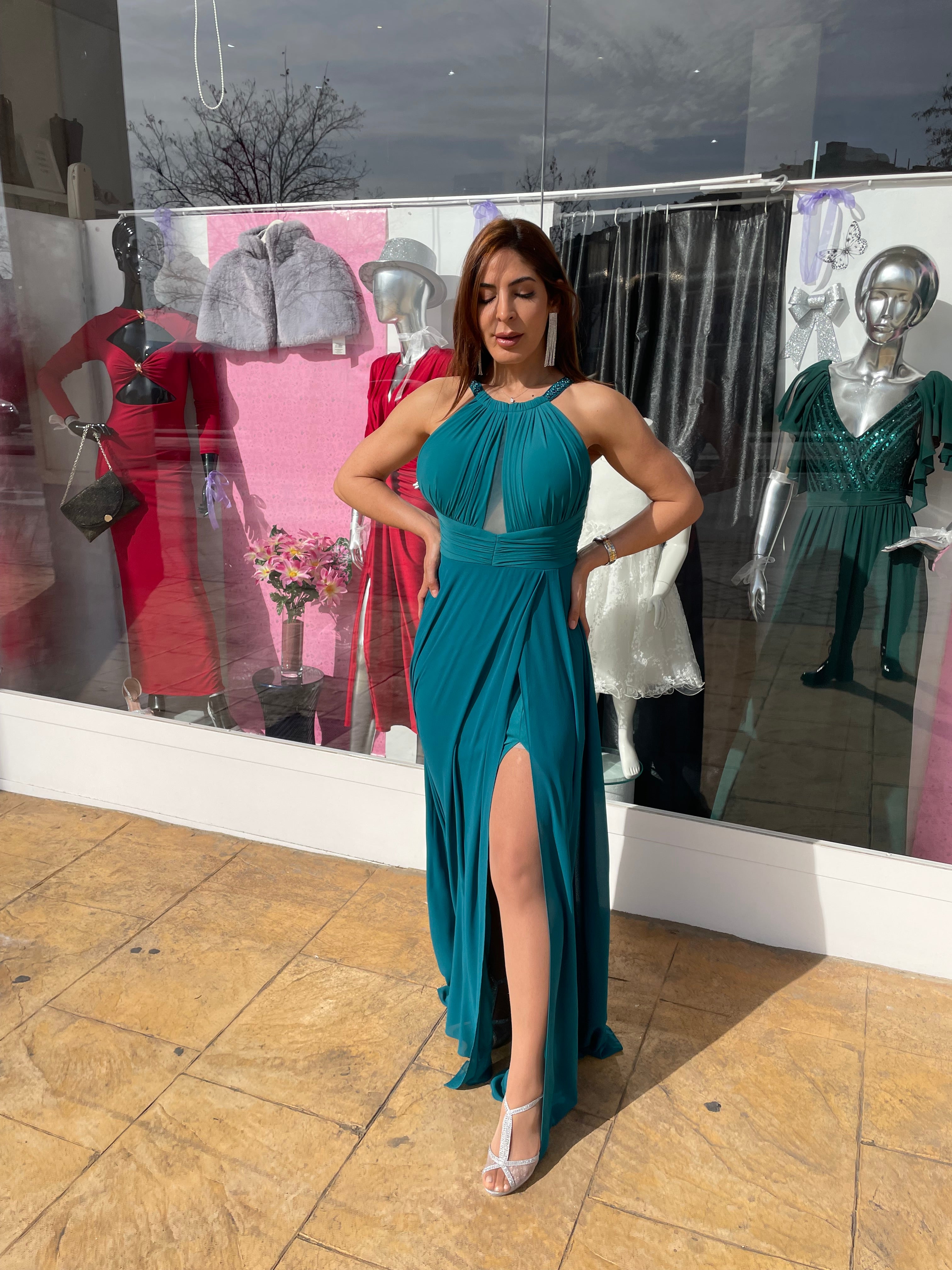 Vestido largo Suhaila azulón