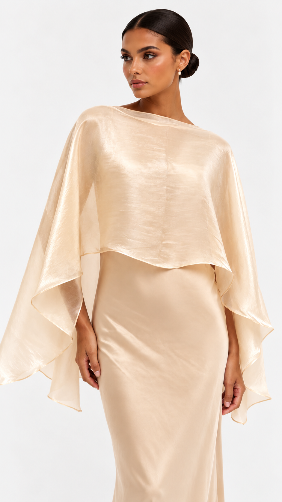 Capa organza satinada Champán