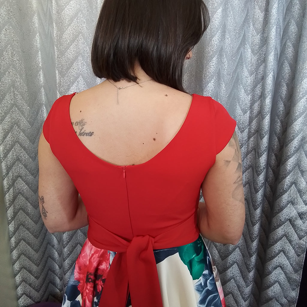 Vestido corto Red & flowers image 4