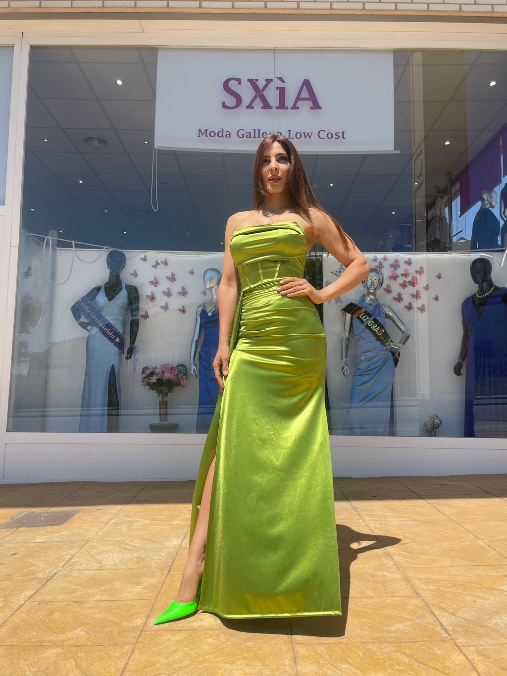 Vestido largo Dafne pistacho image 0