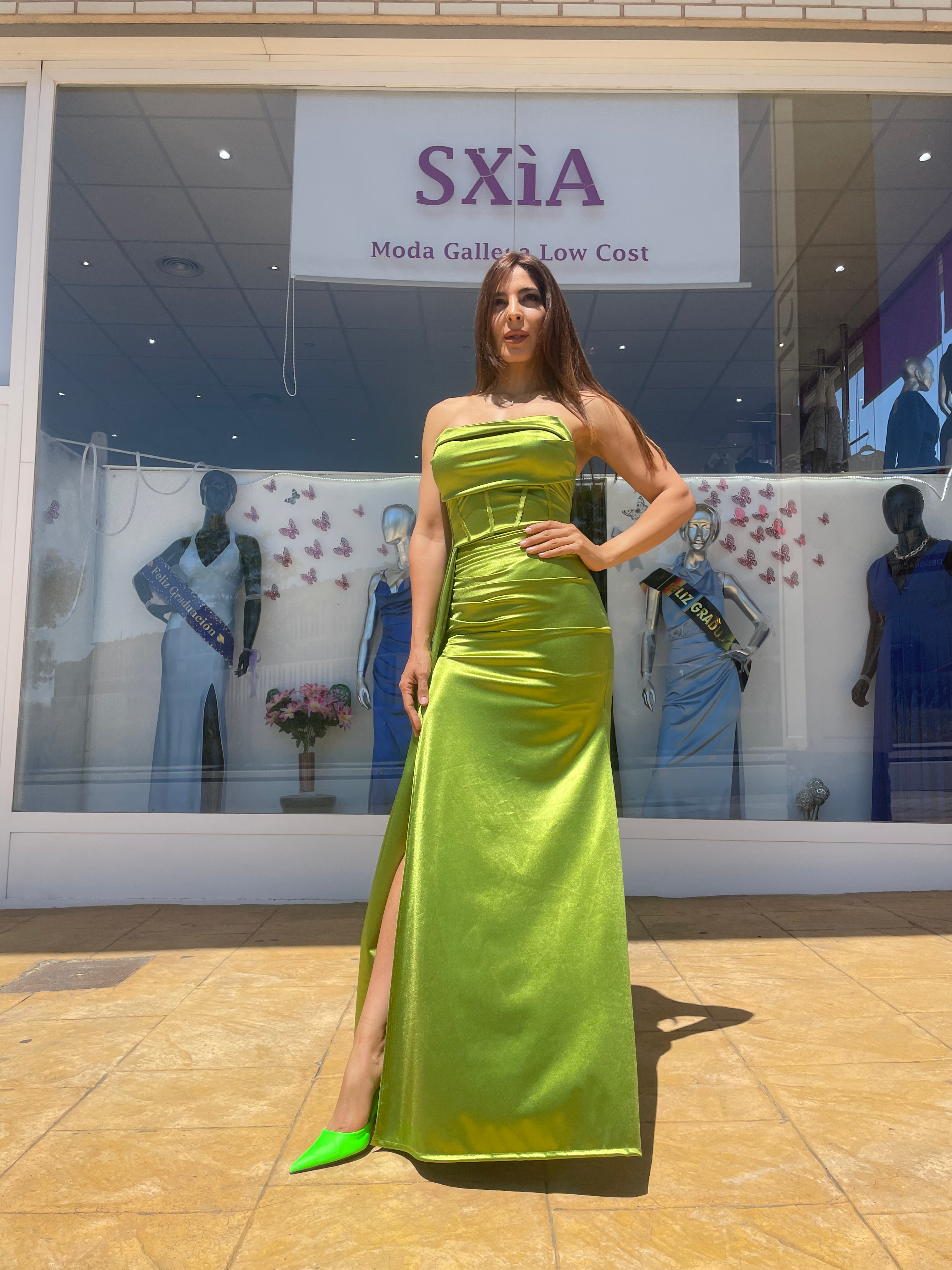 Vestido largo Dafne pistacho image 0