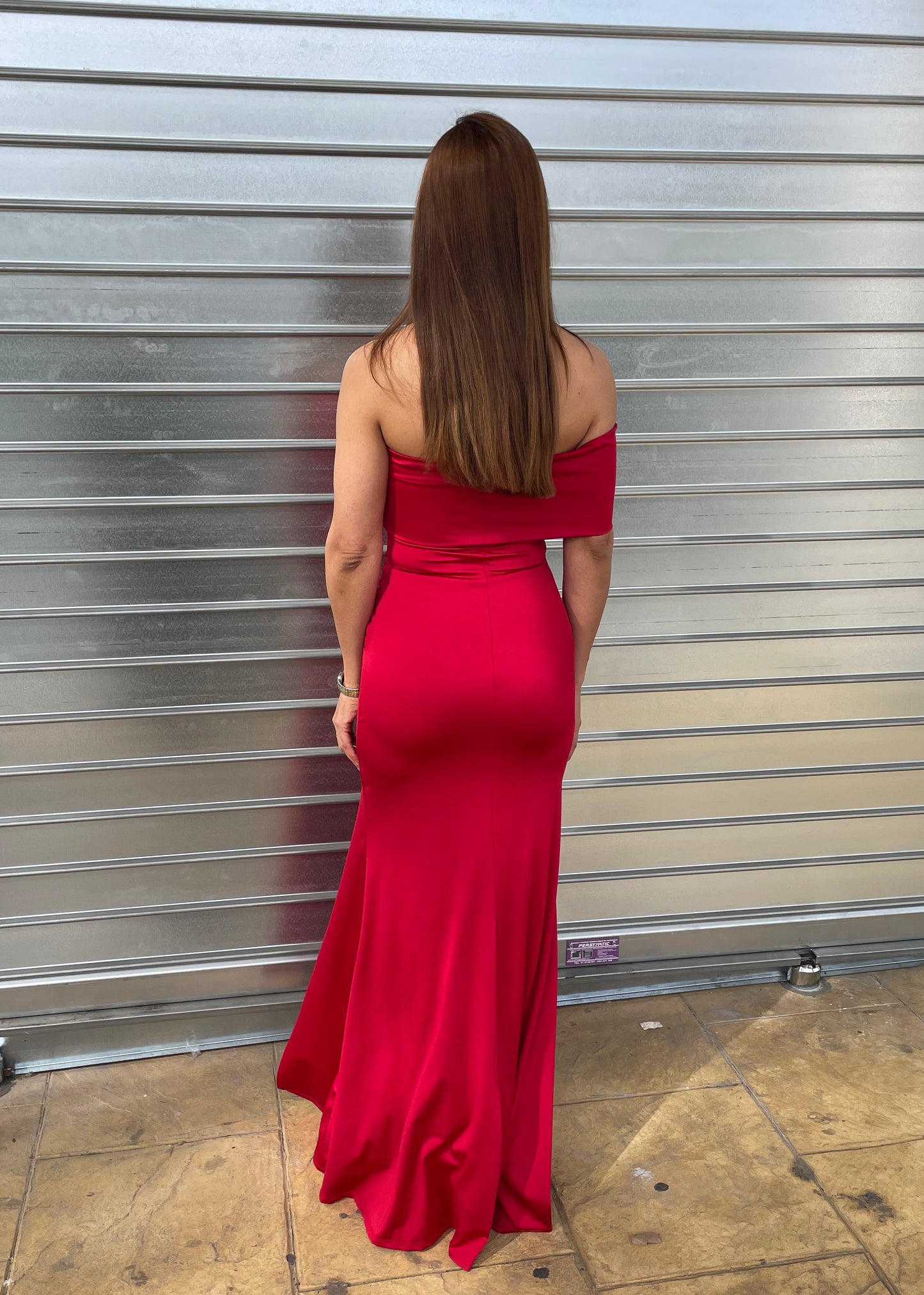 Vestido largo Yanira cereza image 10