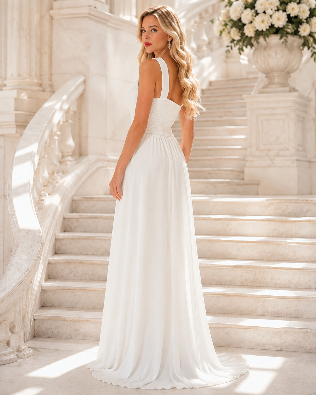 Vestido largo Ithaisa blanco novia