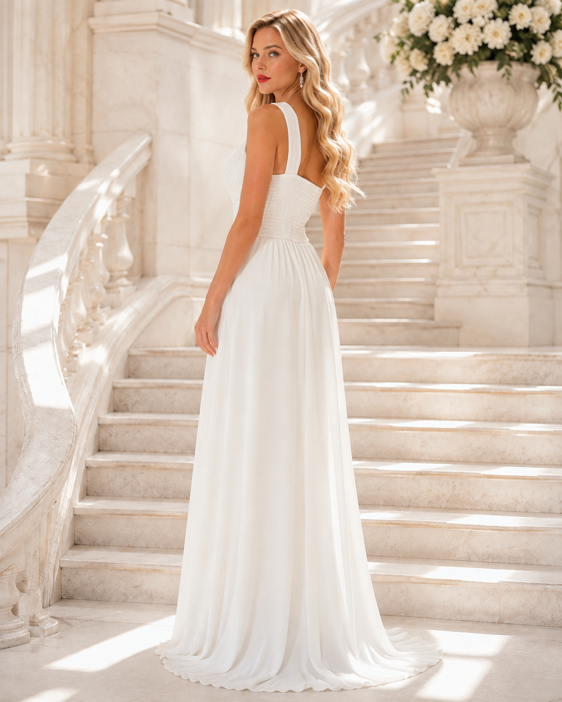 Vestido largo Ithaisa blanco novia