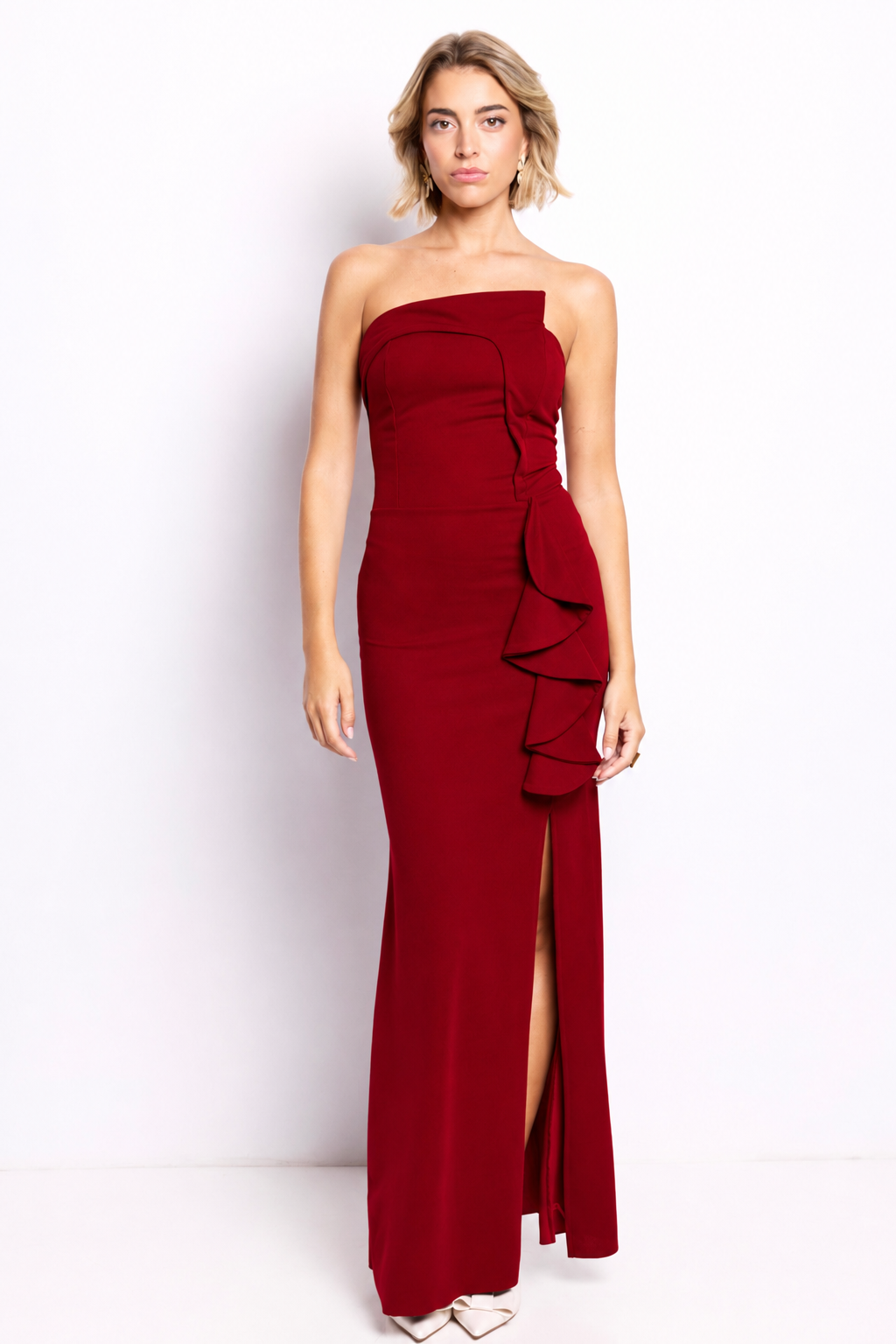 Vestido largo Margot Burdeos