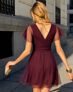 Vestido corto Tamara Burdeos