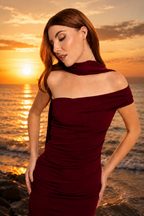 Vestido largo Tirma Burdeos