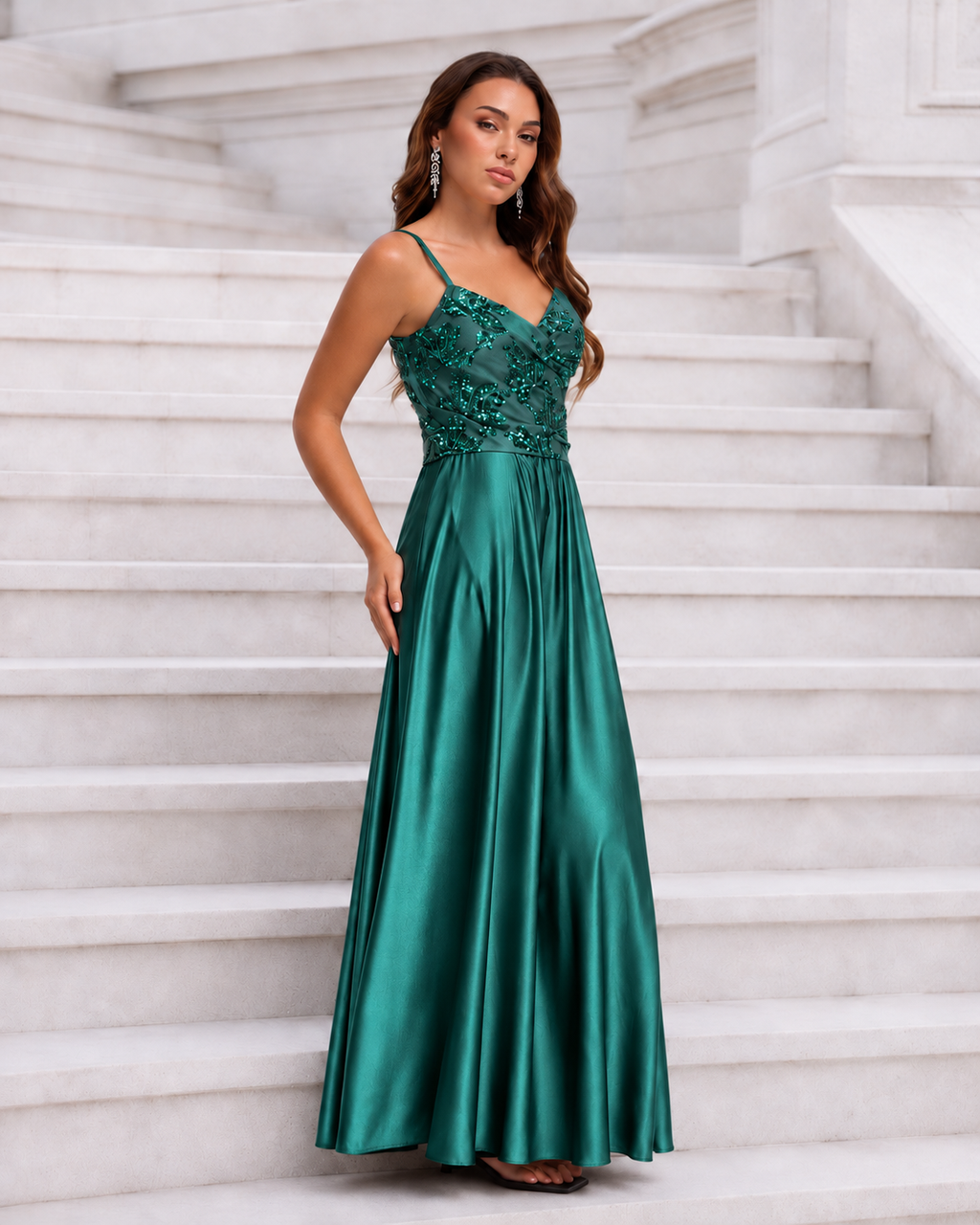 Vestido largo Belha Esmeralda