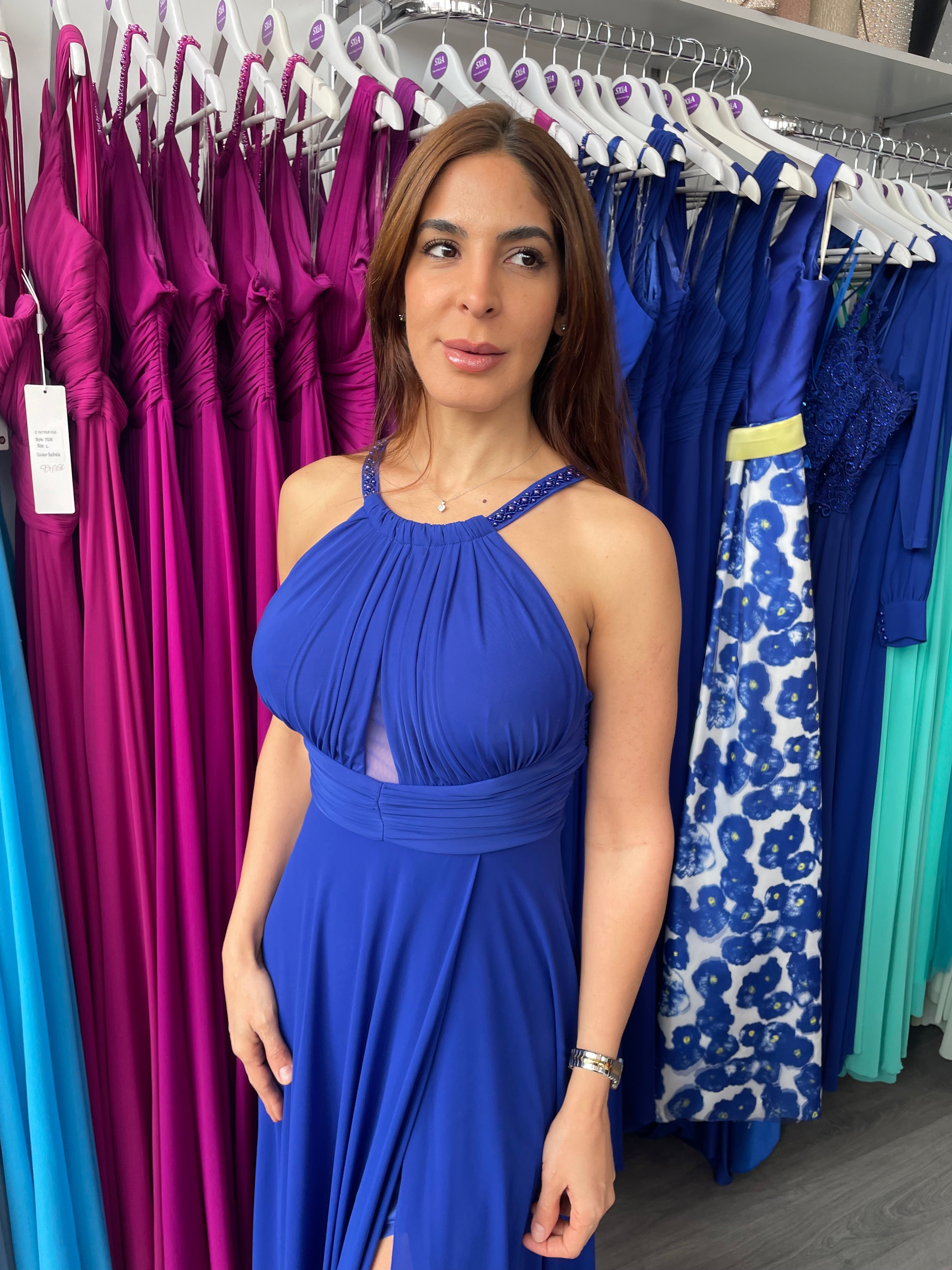 Vestido largo Suhaila azulón