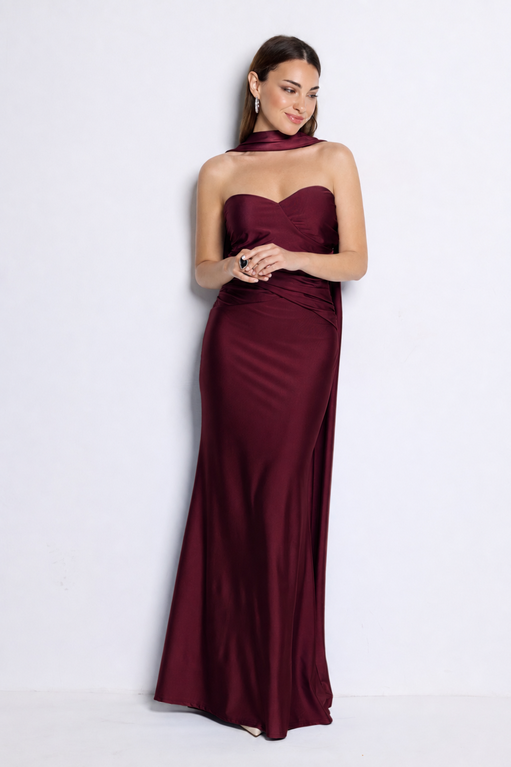 Vestido largo Beberly Burdeos