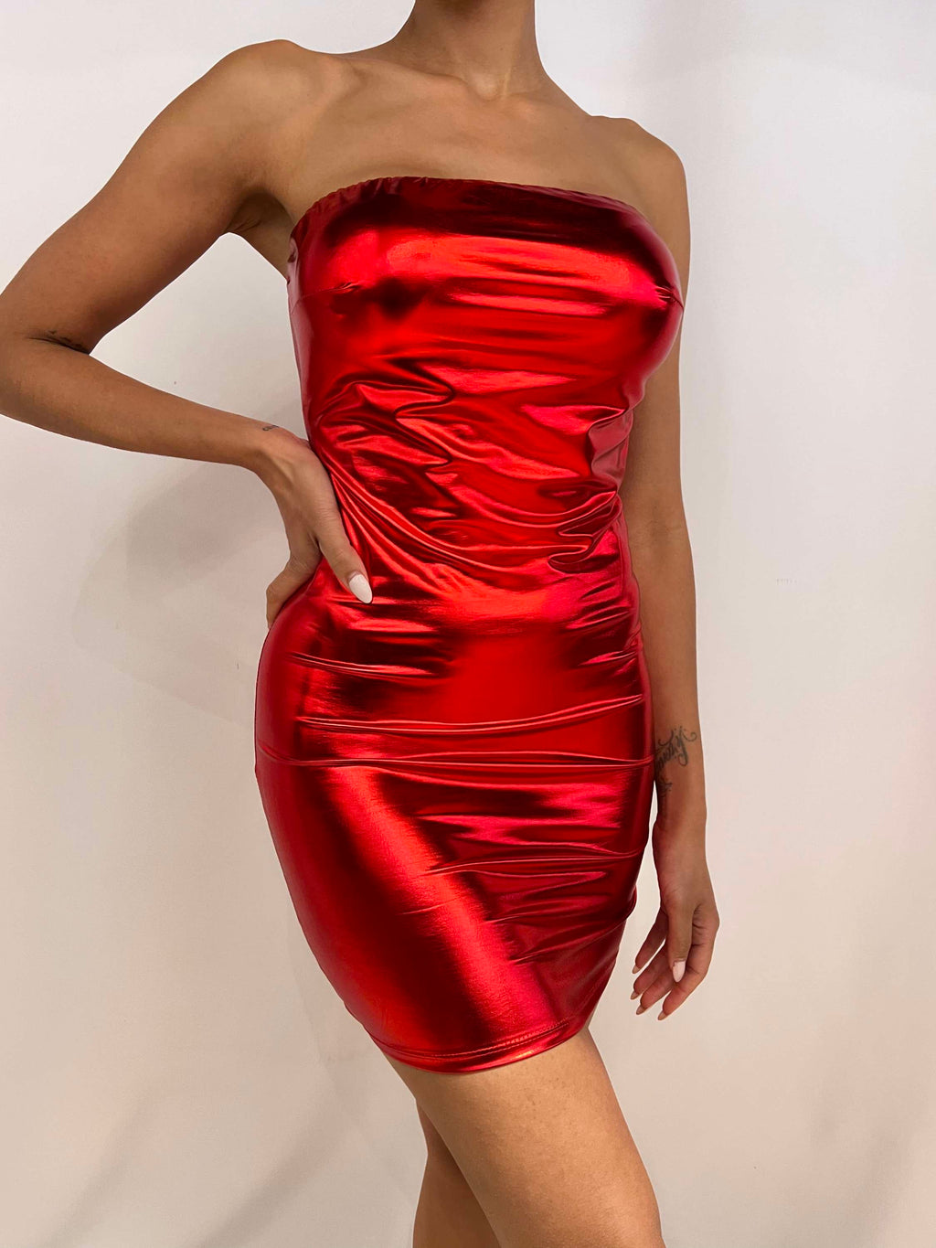 Vestido corto Metal rojo image 1