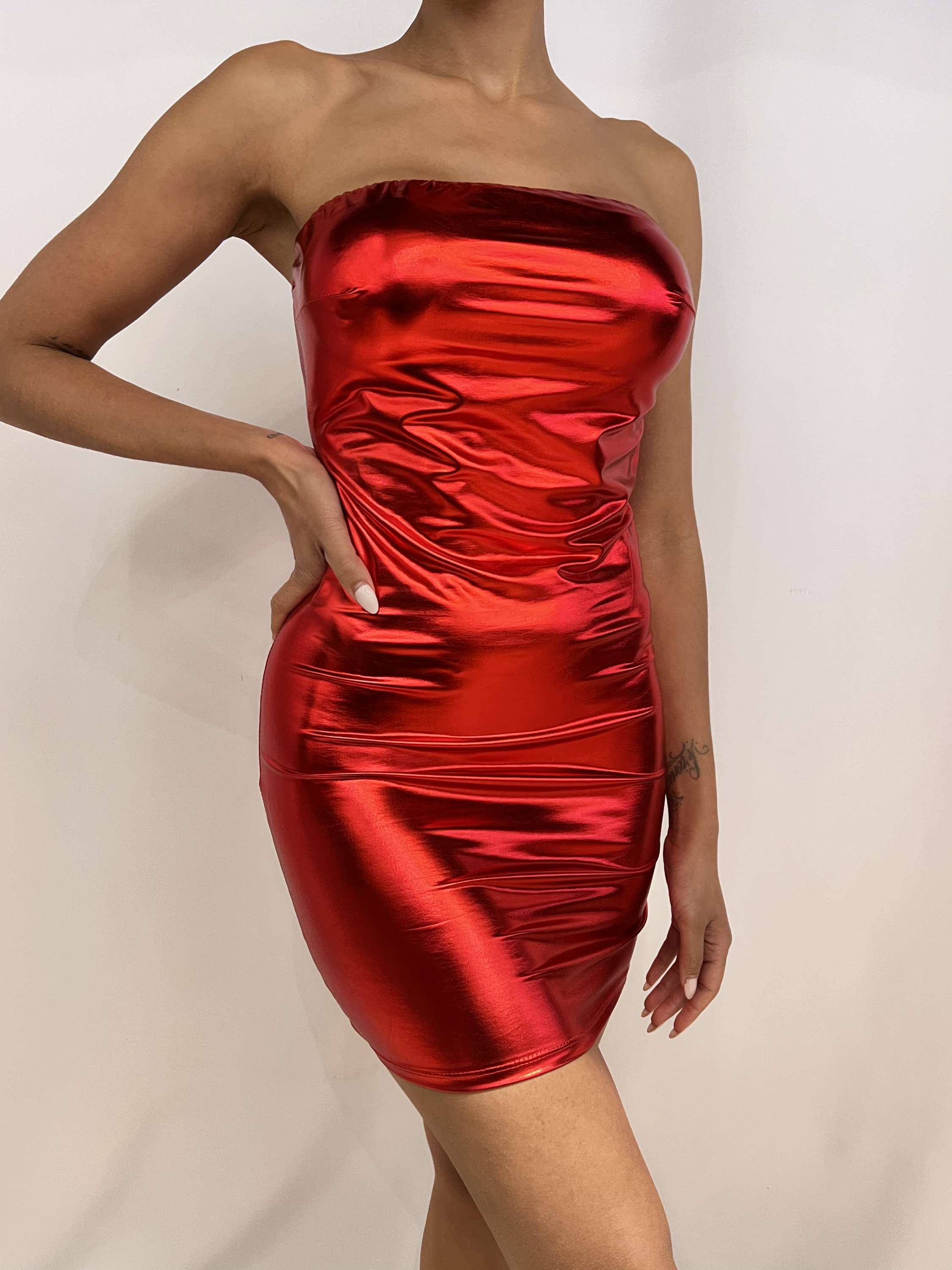 Vestido corto Metal rojo image 1