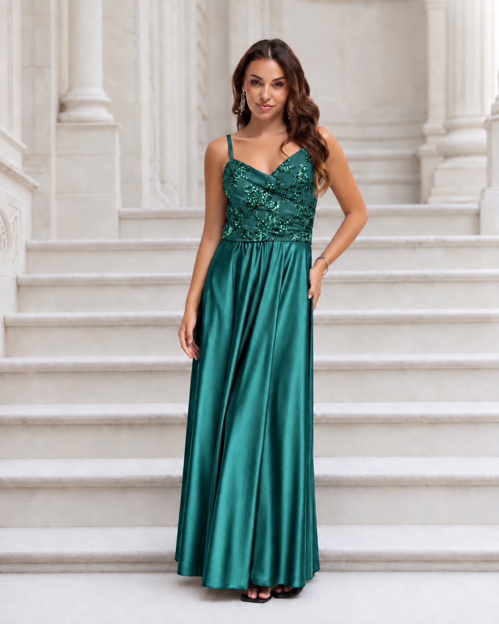 Vestido largo Belha Esmeralda