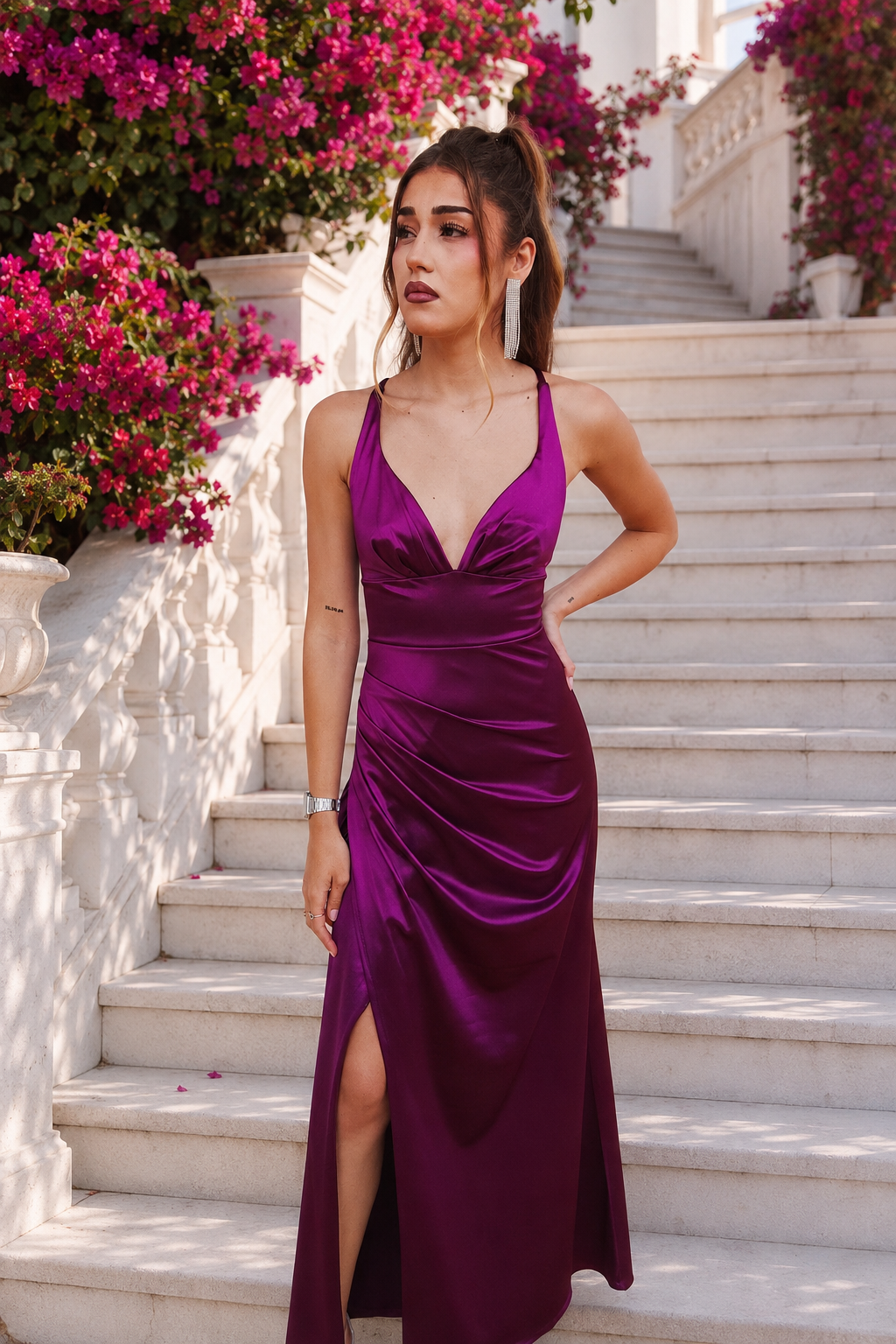 Vestido largo Jay cereza