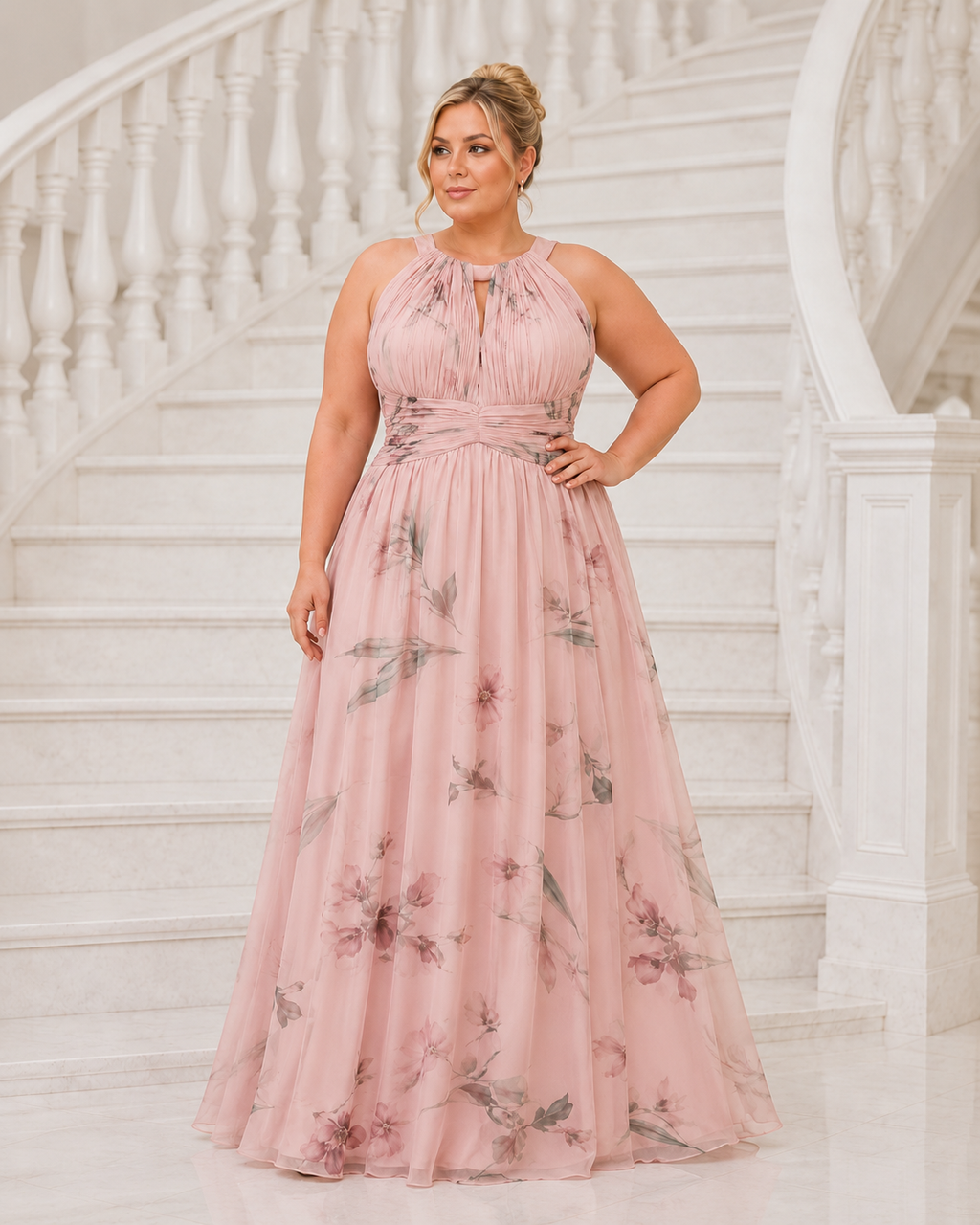 Vestido largo curvy Fabiola floral
