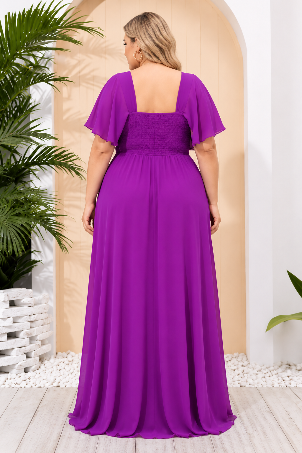 Vestido largo Roxana curvy buganvilla