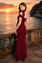 Vestido largo Tirma Burdeos